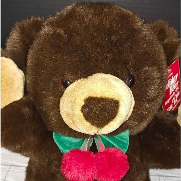 JC Penney Collection Dark Brown 24” Holiday Teddy Bear Stuffed Vintage Toy - Picture 5 of 8